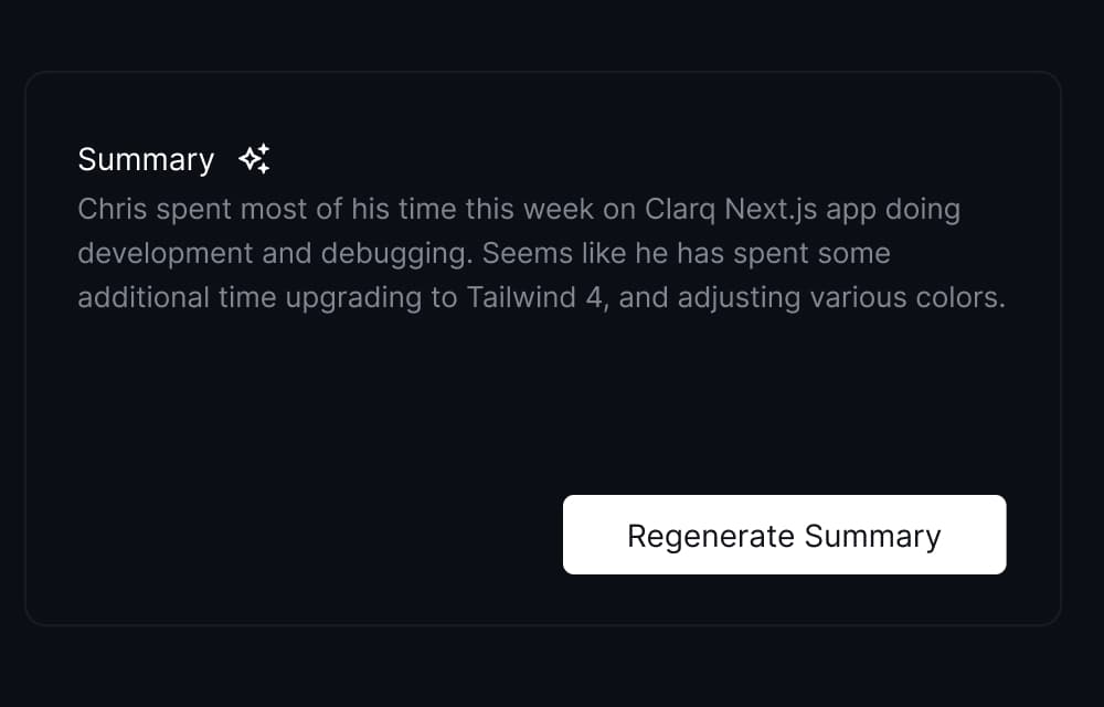 Clarq AI summary card